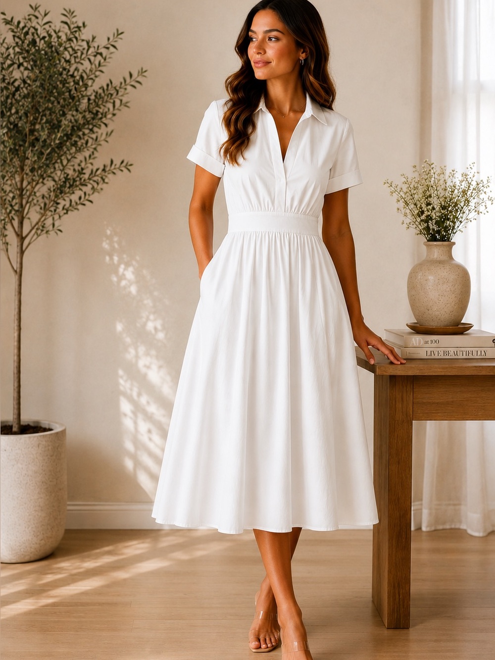 J Crew White Cotton dress